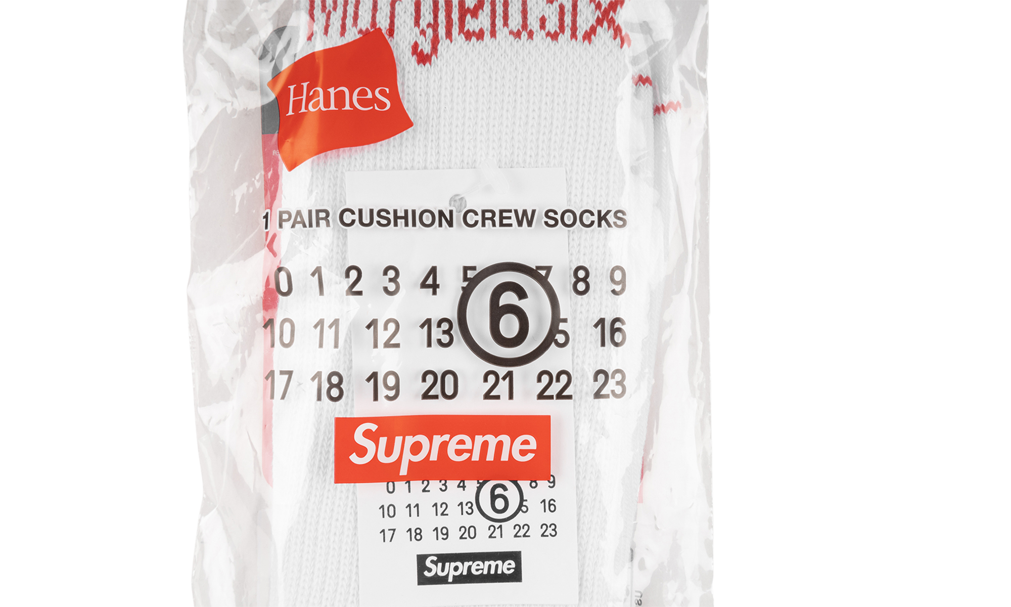 MM6 Maison Margiela Hanes Crew Socks (1 Pack) "SS 24" SU501