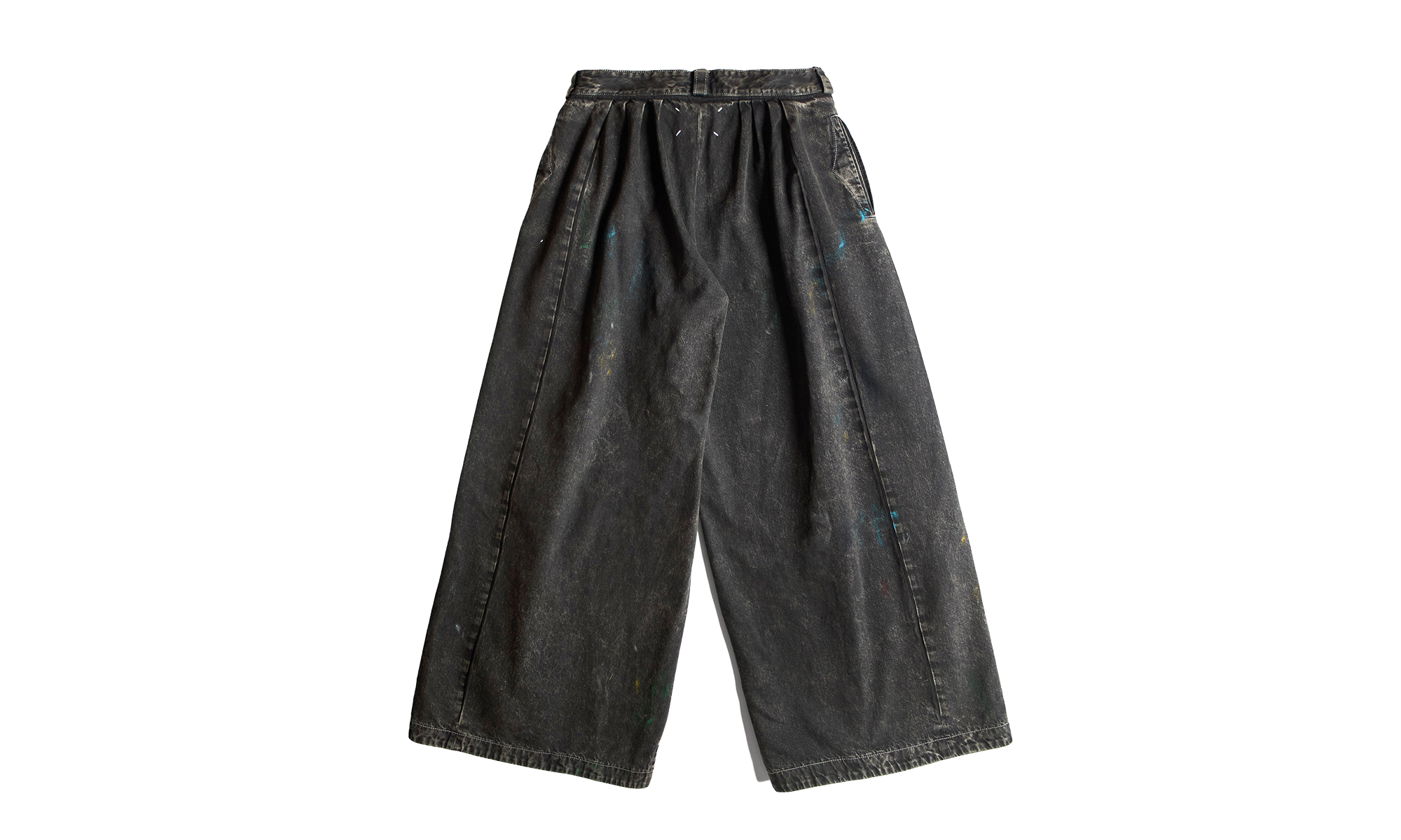 Maison Margiela Pleated Wide Leg Painted Jeans "Black" S51KA0575S30842900