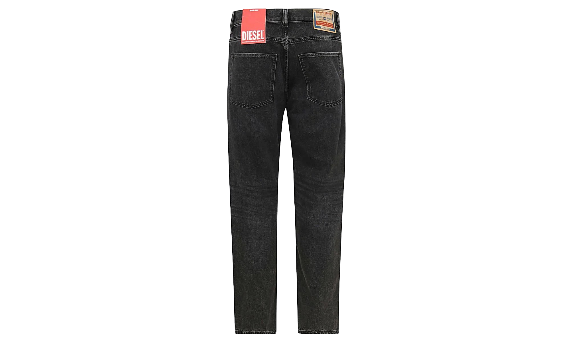D-Macs Logo Patch Straight Leg Jeans "Black Denim" A03564 09B88 02