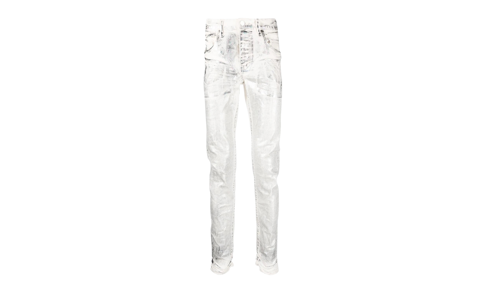 WHITE X RAY IRIDESCENT WAVE FOIL Jeans "White" P001_WXRW123