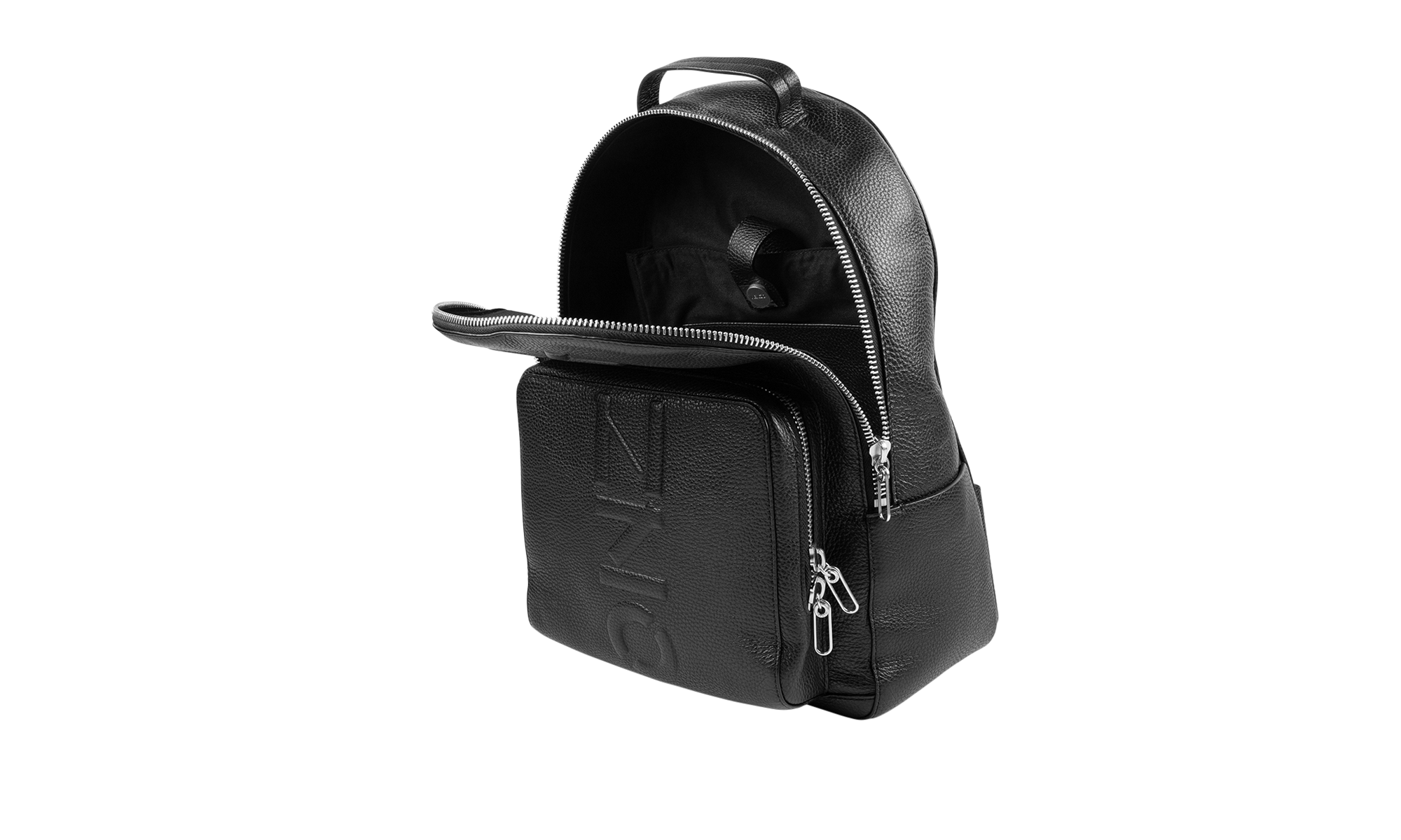 Leather Logo Backpack "Black"