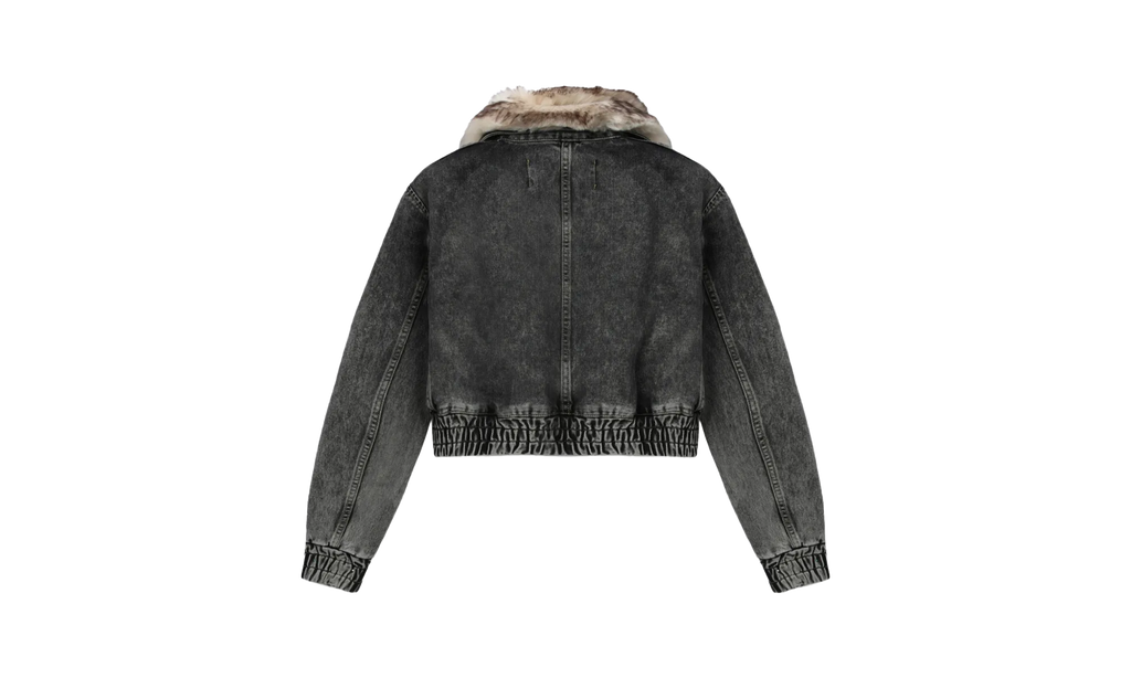 Denim Bomber Jacket Woven "Black" VAQ08J003