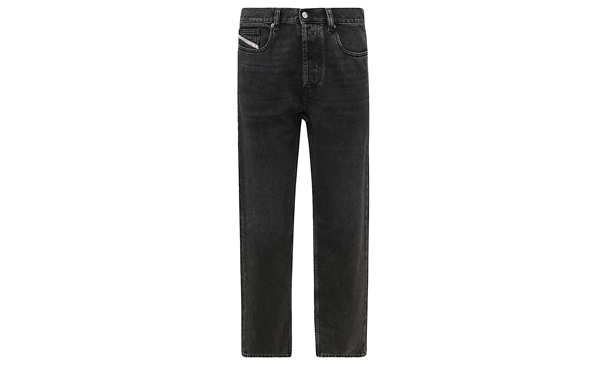 D-Macs Logo Patch Straight Leg Jeans "Black Denim" A03564 09B88 02