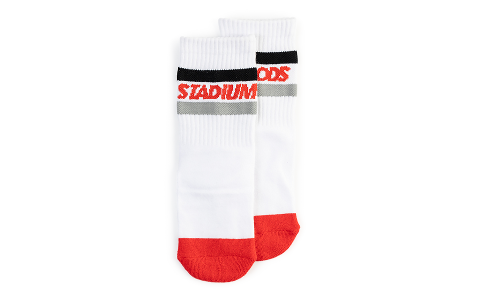 Striped Crew Socks "Red Toe"