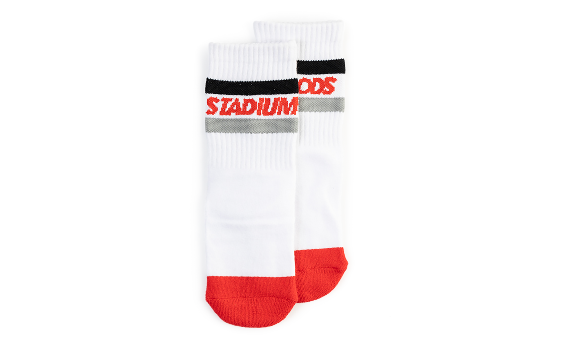 Striped Crew Socks "Red Toe"