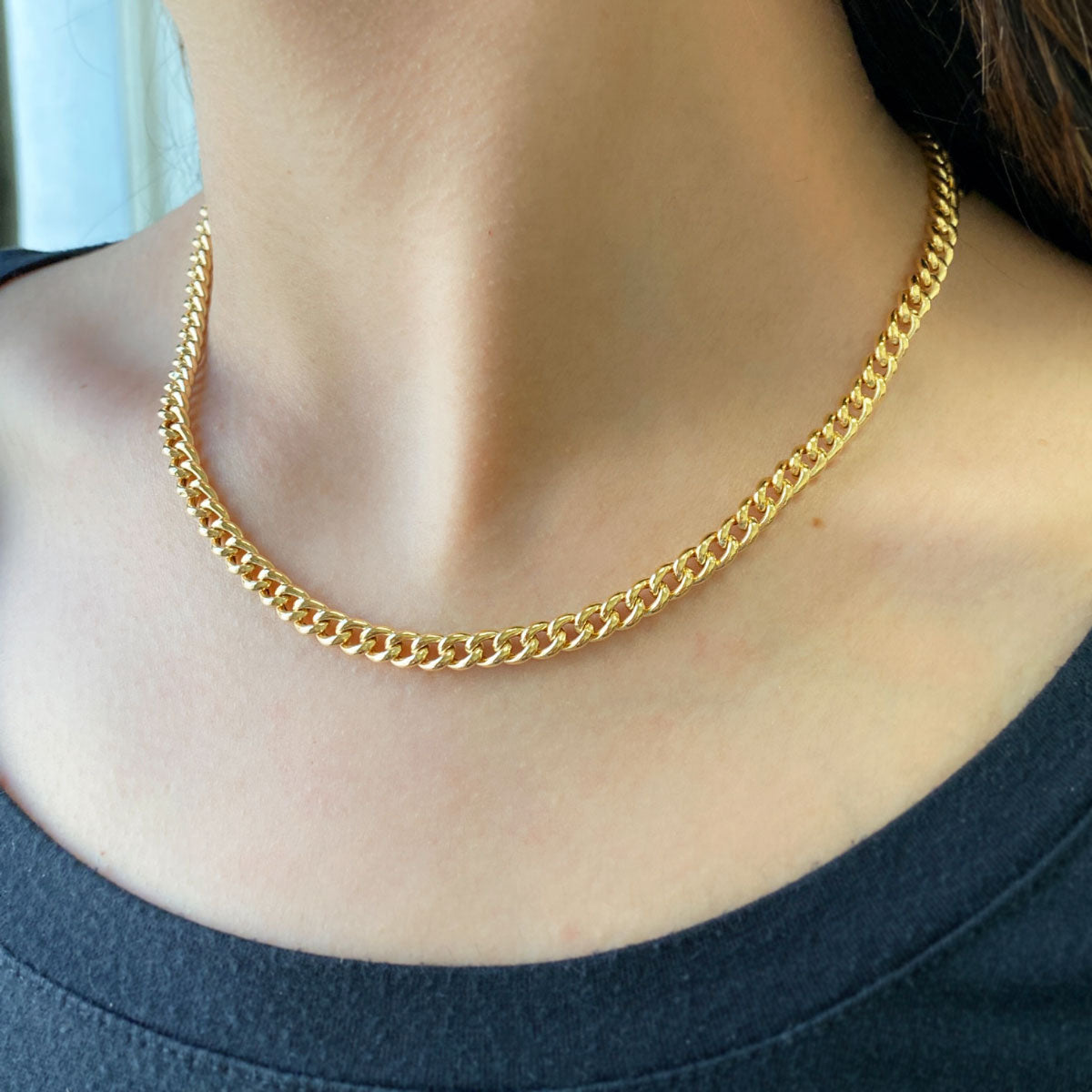 14K Grand Cuban Curb Link Necklace