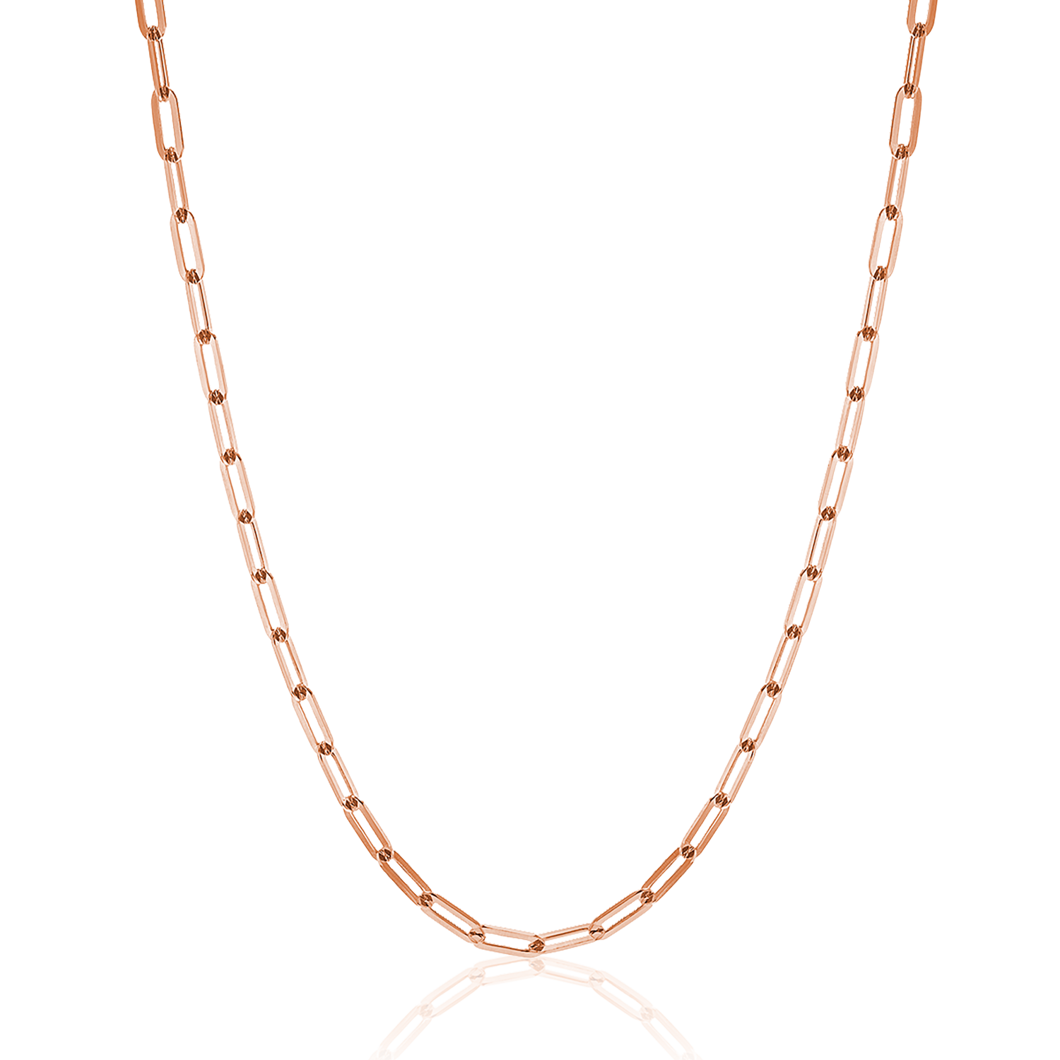 14K Diamond Cut Oval Link Chain Necklace