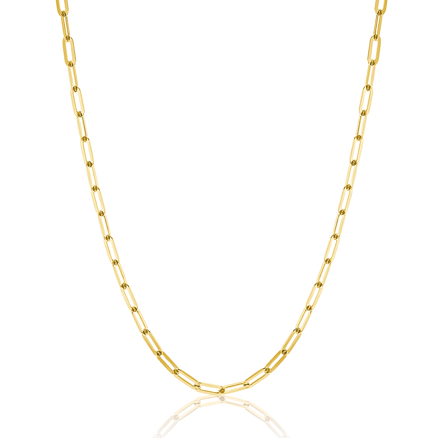 14K Diamond Cut Oval Link Chain Necklace