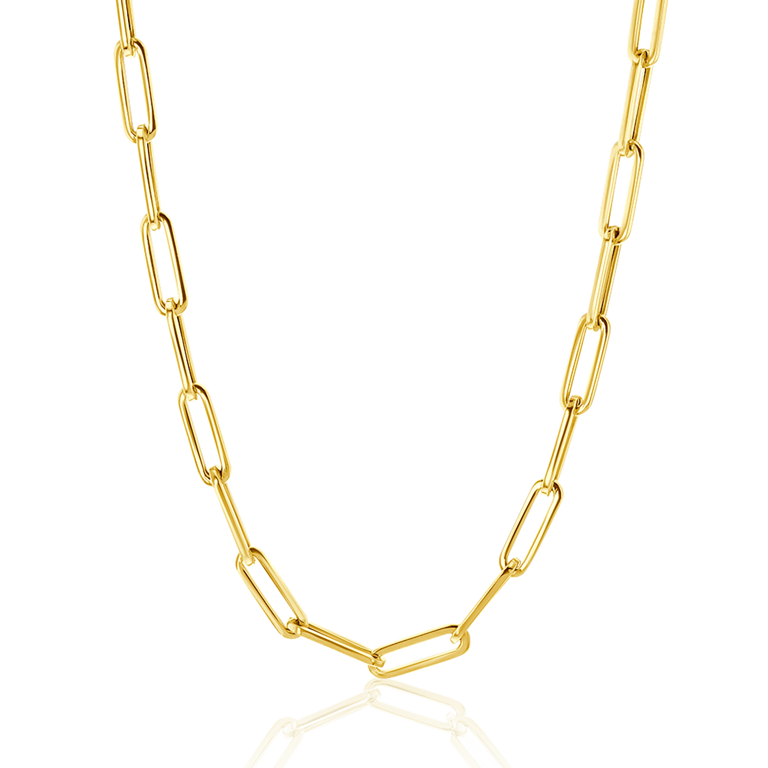 14K Large Paper Clip Chain Necklace