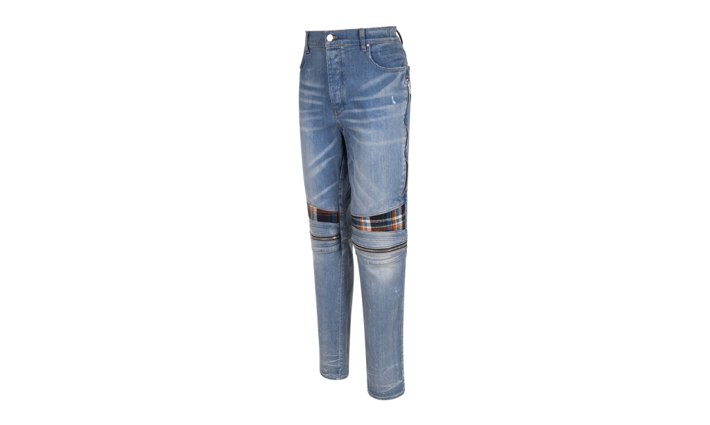 MX2 PLAID Straight-Fit Jeans "Clay Indigo / Orange" MDS194 481