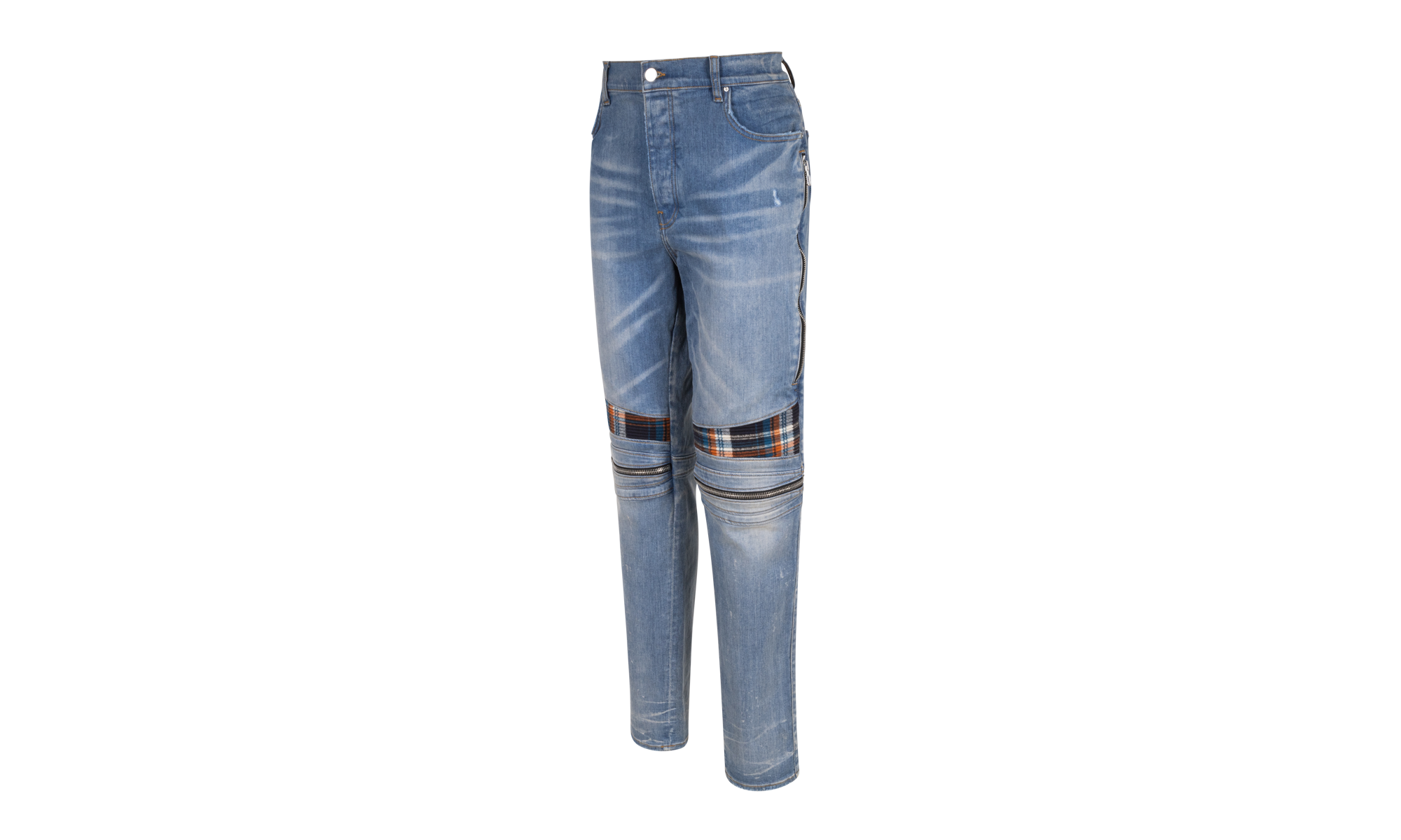 MX2 PLAID Straight-Fit Jeans "Clay Indigo / Orange" MDS194 481