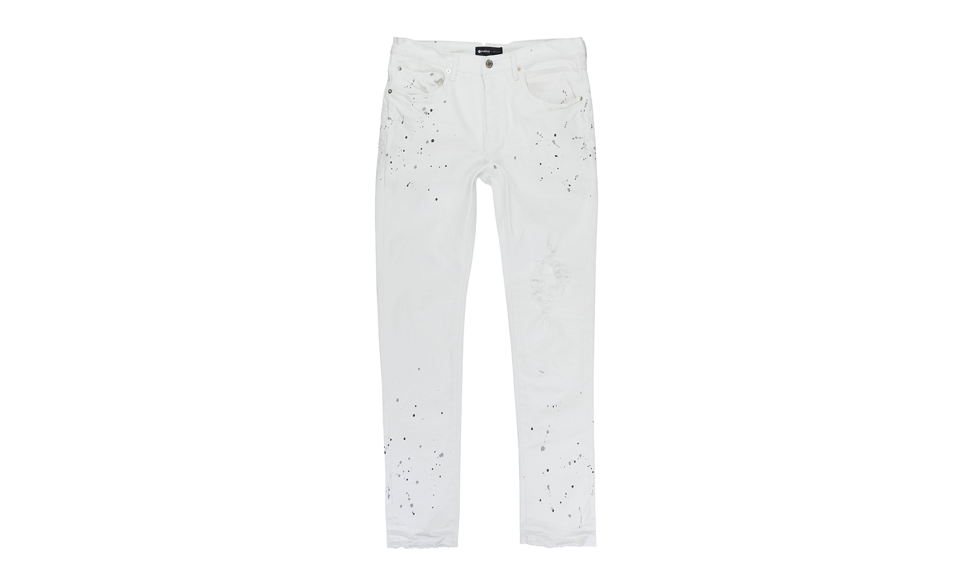 WHITE PAINT BLOWOUT SKINNY JEANS "White" P001 OWPB122 34