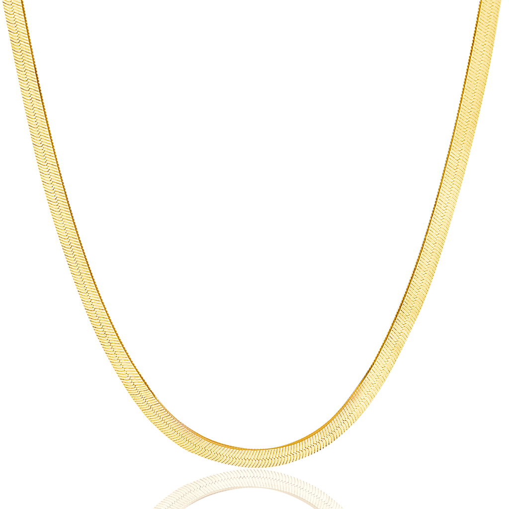 14K Gold Grand Herringbone Necklace 5mm