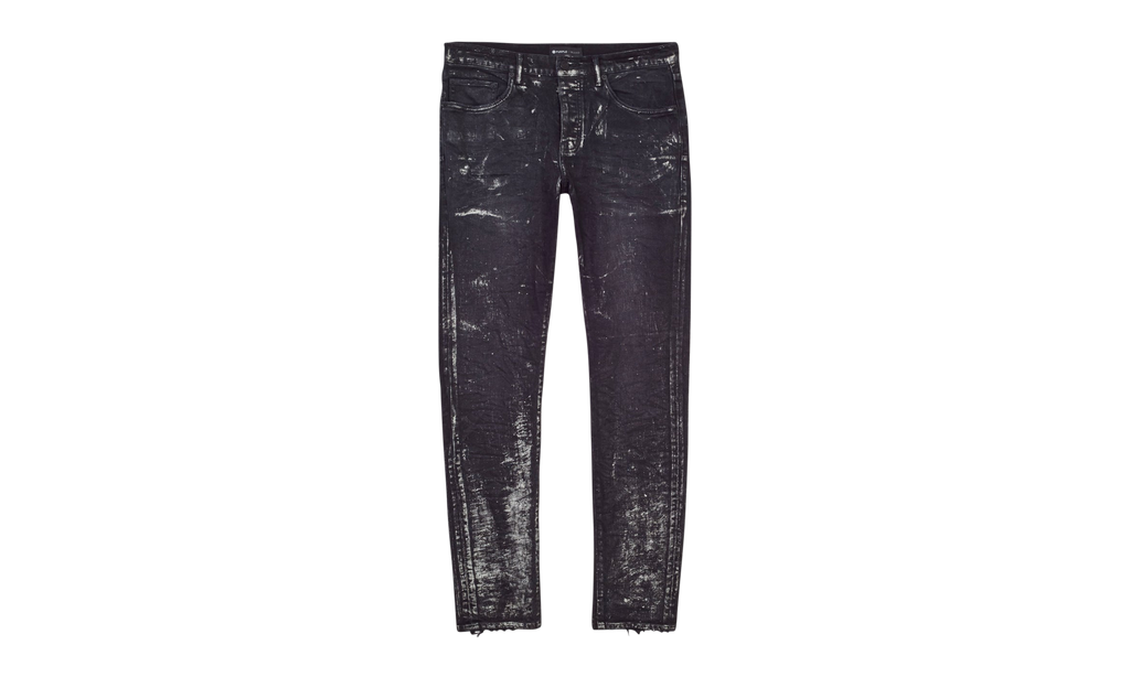 Wash Silver Oil Coated Skinny Jeans "Black" P001 BWSC222