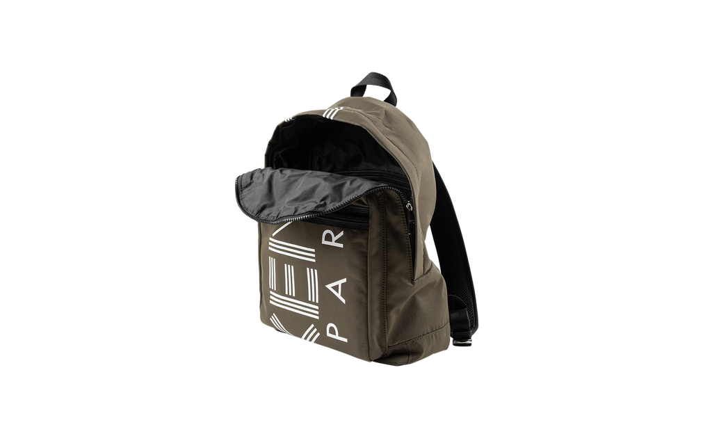 Kenzo Logo Print Mini Backpack "Olive/White"