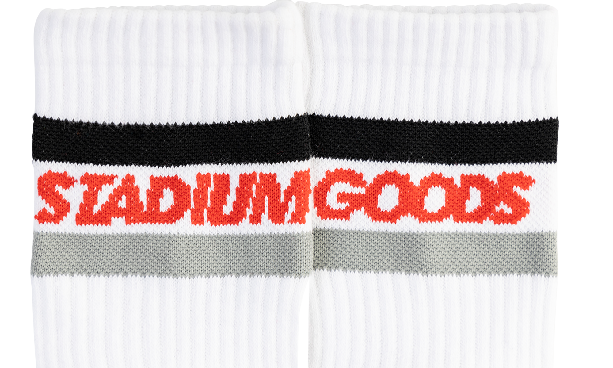 Striped Crew Socks "Red Toe"