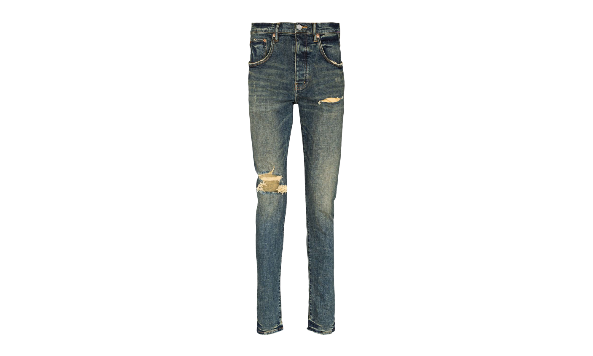 Slim Fit Jeans-low Rise With Slim Leg "Distressed Dirty Indigo Blowout" P002 DDIB222