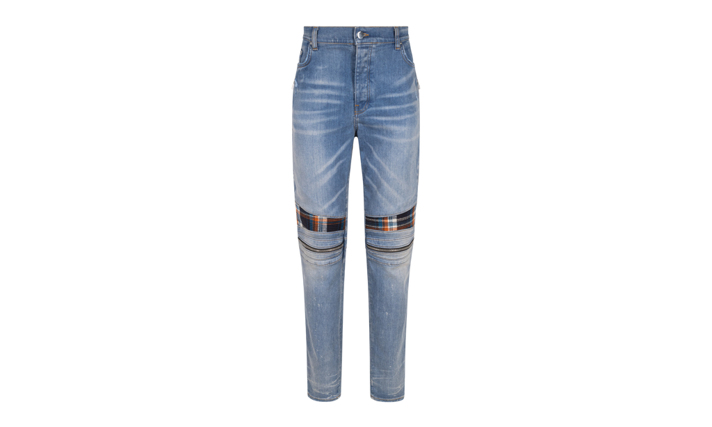 MX2 PLAID Straight-Fit Jeans "Clay Indigo / Orange" MDS194 481