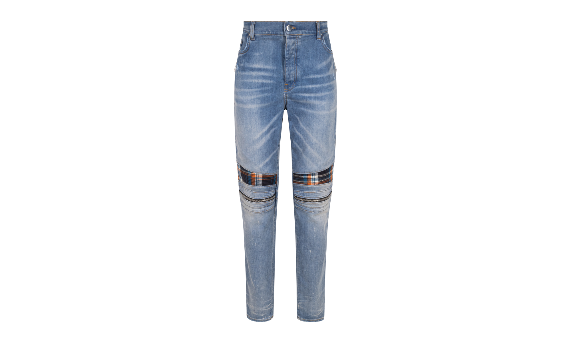 MX2 PLAID Straight-Fit Jeans "Clay Indigo / Orange" MDS194 481