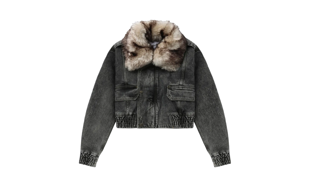 Denim Bomber Jacket Woven "Black" VAQ08J003