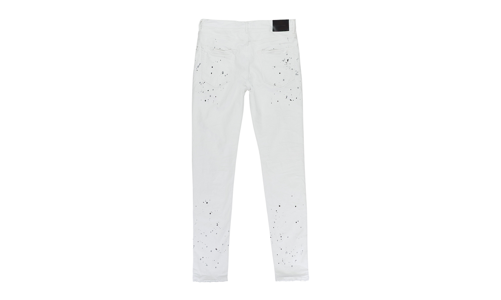 WHITE PAINT BLOWOUT SKINNY JEANS "White" P001 OWPB122 34
