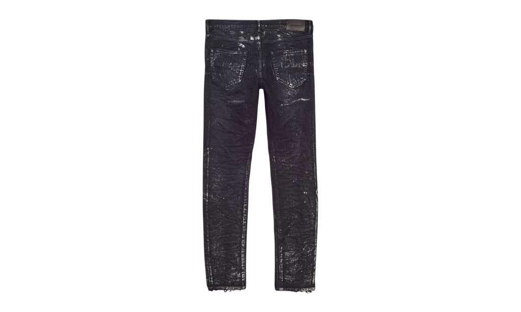 Wash Silver Oil Coated Skinny Jeans "Black" P001 BWSC222