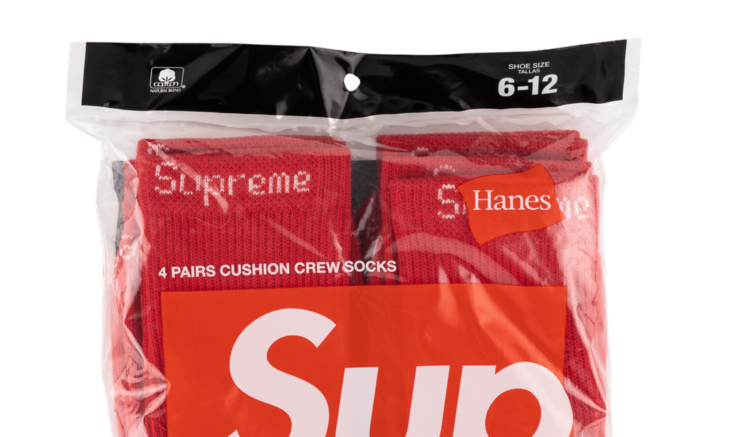Hanes Crew Socks 4 Pack "Red" SU7543