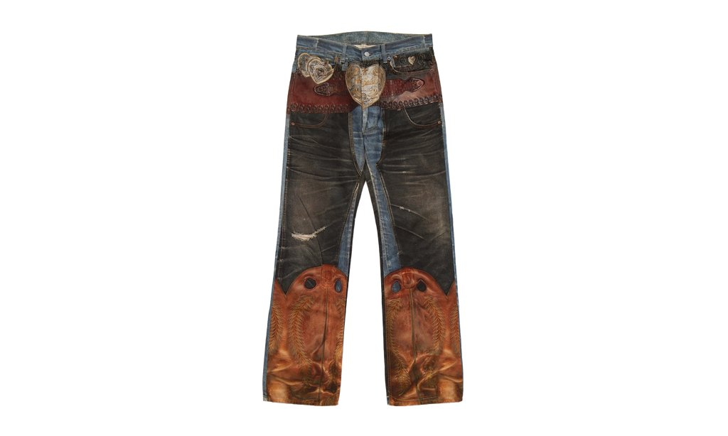 2010M Heart Buckles Trompe L'Oeil Jeans "Blue" BK0704AIL